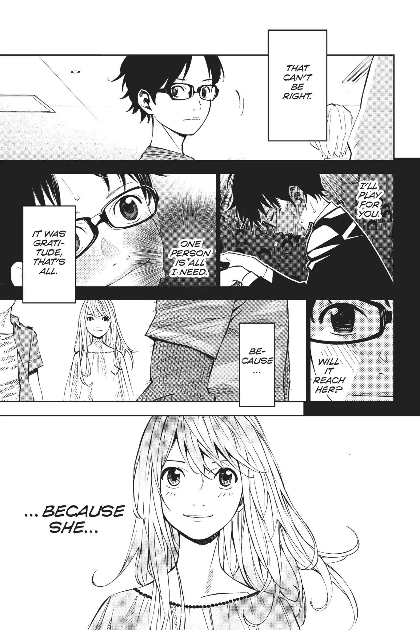 Shigatsu wa Kimi no Uso Chapter 19 page 22 - Chapter 19: Along The Railroad Track