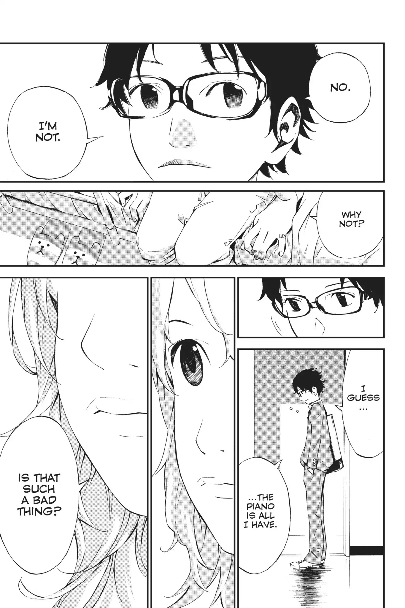 Shigatsu wa Kimi no Uso Chapter 7 page 9 - Chapter 7: Cloudy Skies