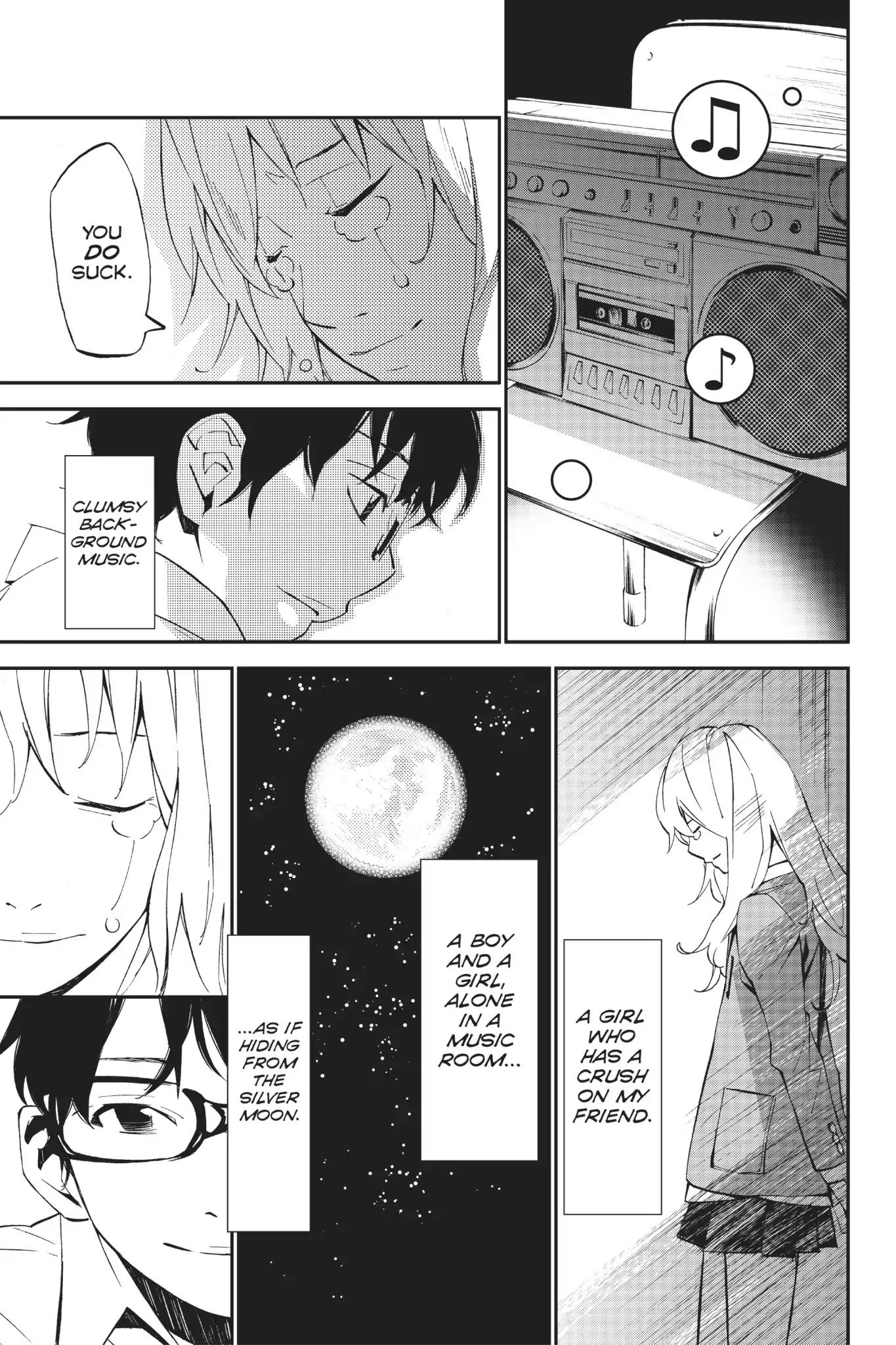 Shigatsu wa Kimi no Uso Chapter 9 page 43 - Chapter 9: The Cassette Recording and The Moon