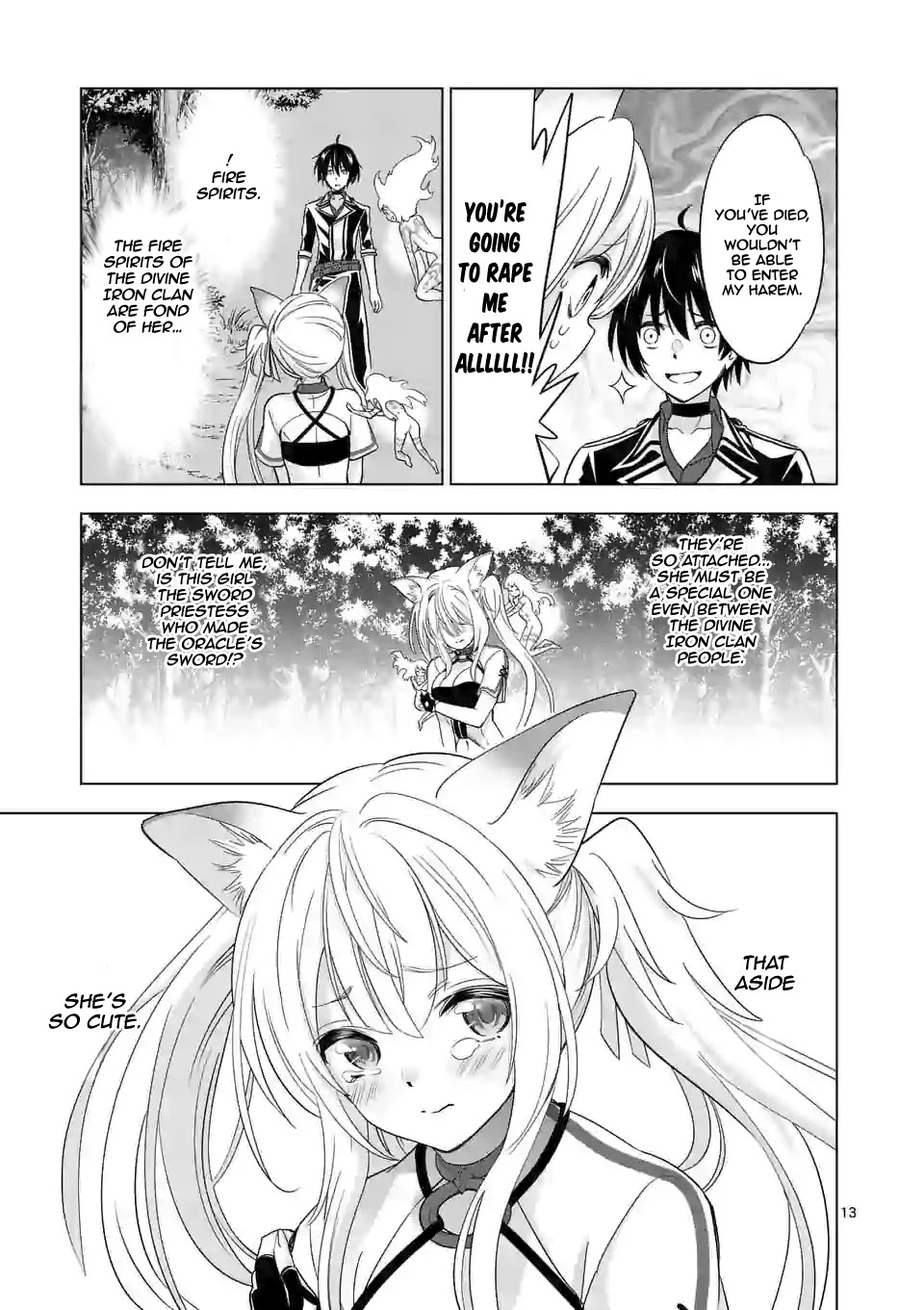 Shijou Saikyou Orc-san no Tanoshii Tanetsuke Harem Zukuri Chapter 26 page 14 - Chapter 26: Orc-san And The Sword Priestess