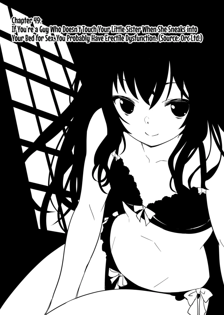 Shijou Saikyou Orc-san no Tanoshii Tanetsuke Harem Zukuri Chapter 49 page 1 - Chapter 49: If you are a guy who doesn't touch your little sister when she sneaks into your bed for sex, you probably have erectile dysfunction