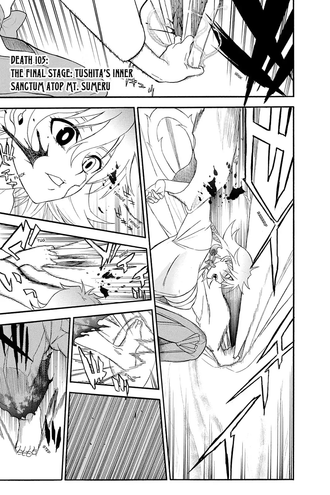 Shikabane Hime Chapter 105 page 1 - Chapter 105: Vol.22 Death 105: The Final Stage: Tushita's Inner Sanctum Atop Mt. Sumeru
