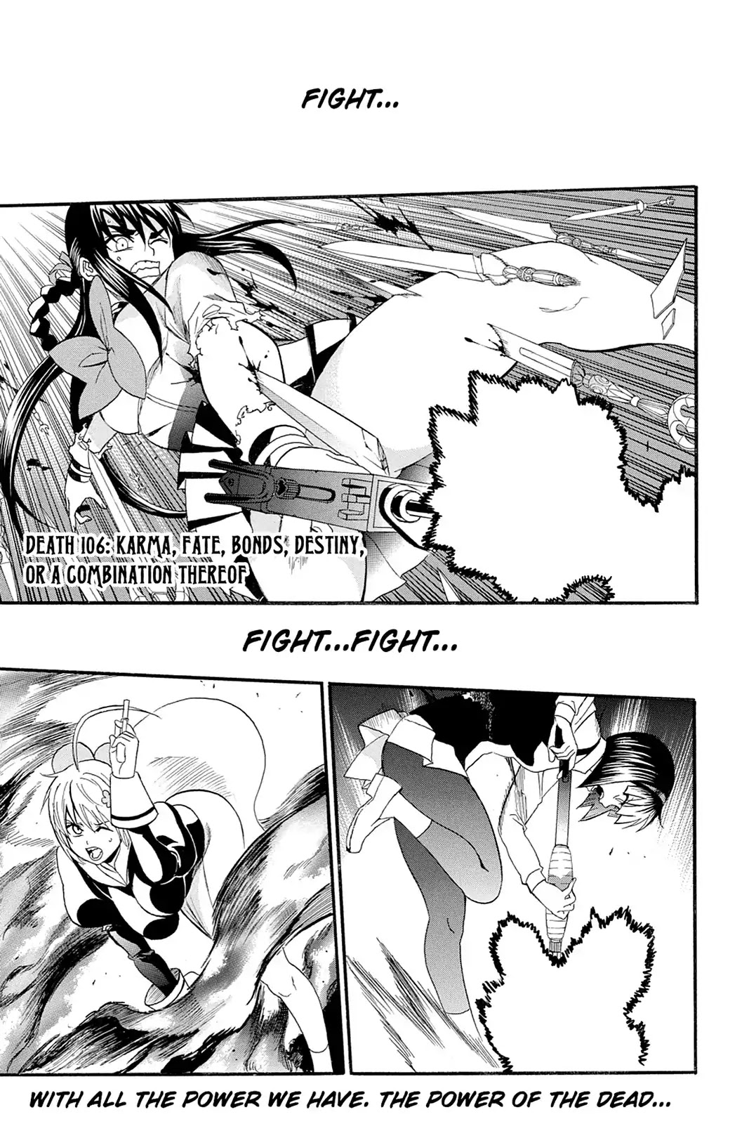 Shikabane Hime Chapter 106 page 1 - Chapter 106: Vol.22 Death 106: Karma, Fate, Bonds, Destiny, or A Combination Thereof