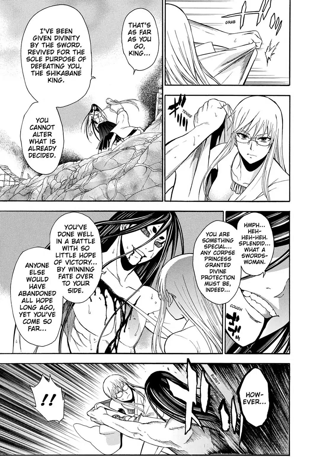 Shikabane Hime Chapter 78 page 16 - Chapter 78: Vol.17 Death 78: Battle For Kougon (Part 4) - Miracle