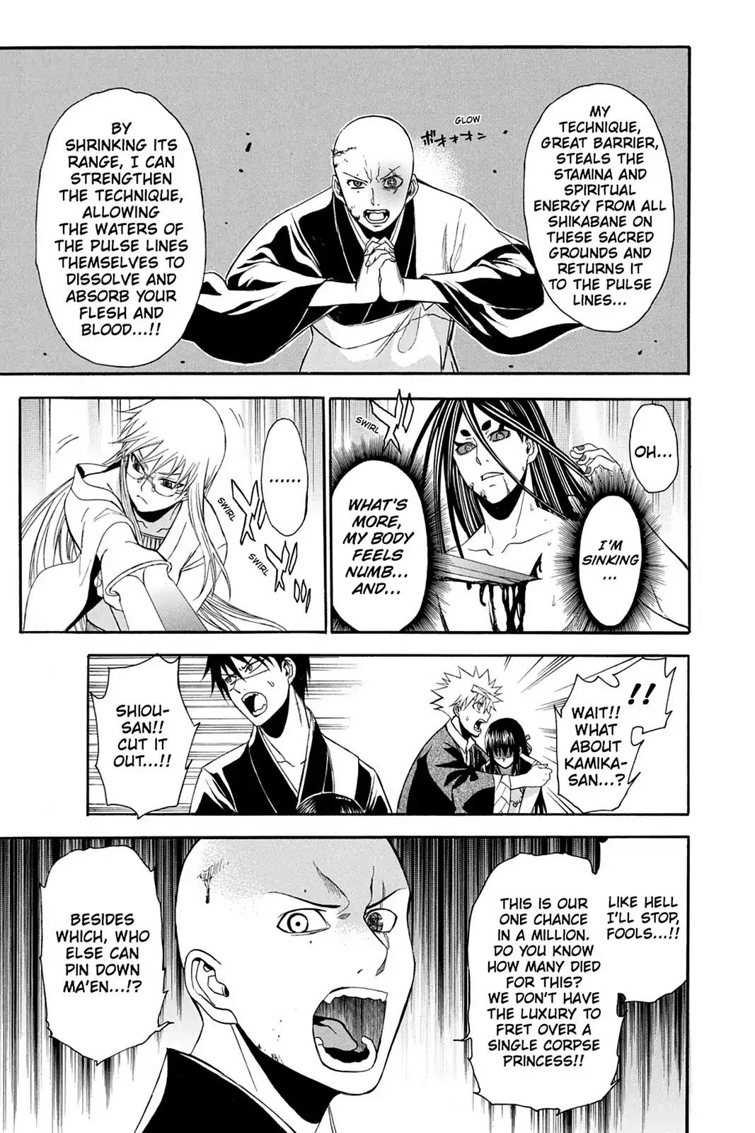Shikabane Hime Chapter 78 page 20 - Chapter 78: Vol.17 Death 78: Battle For Kougon (Part 4) - Miracle