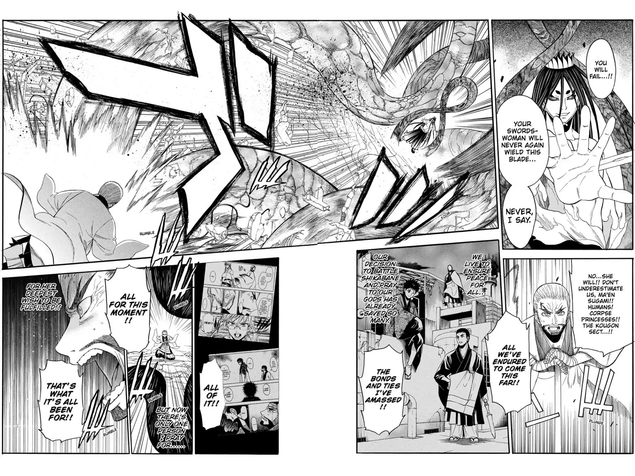 Shikabane Hime Chapter 78 page 7 - Chapter 78: Vol.17 Death 78: Battle For Kougon (Part 4) - Miracle