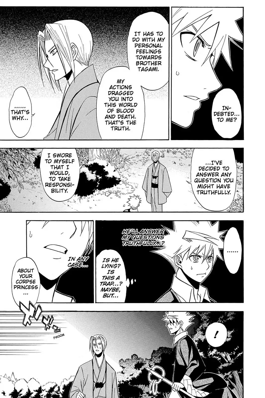 Shikabane Hime Chapter 84 page 35 - Chapter 84: Vol.18 Death 84: Seven Stars Vs. Maitreya
