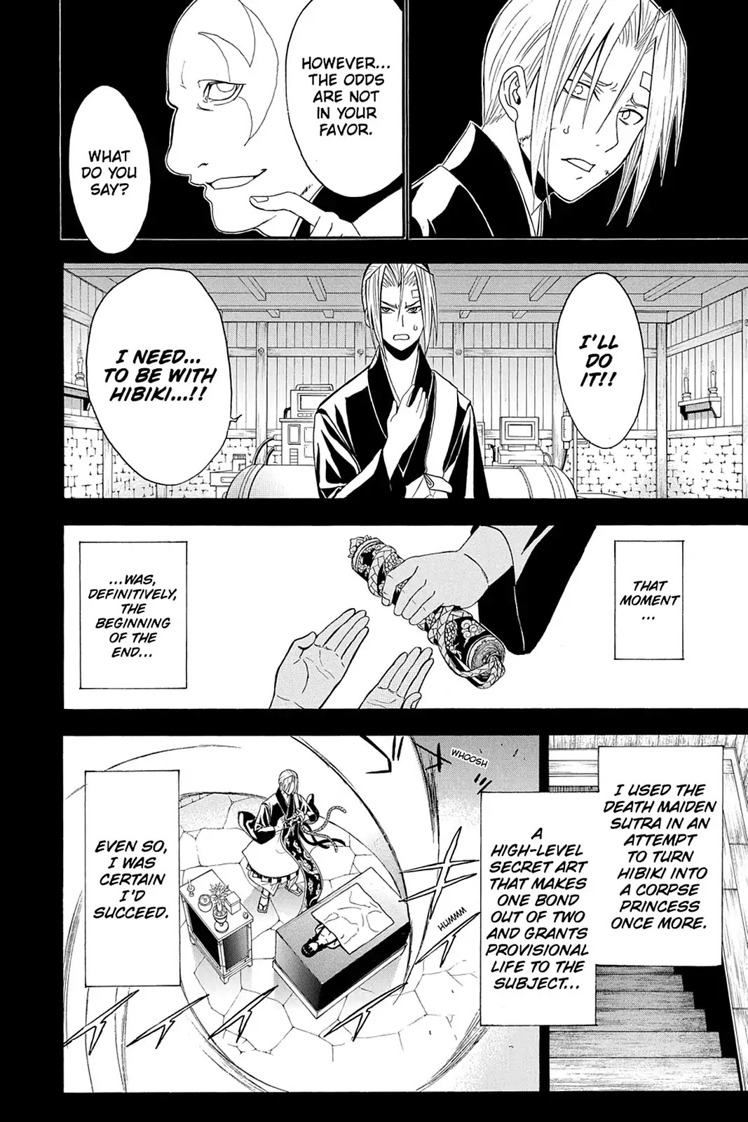 Shikabane Hime Chapter 98 page 16 - Chapter 98: Vol.21 Death 98: Akasha and Hibiki