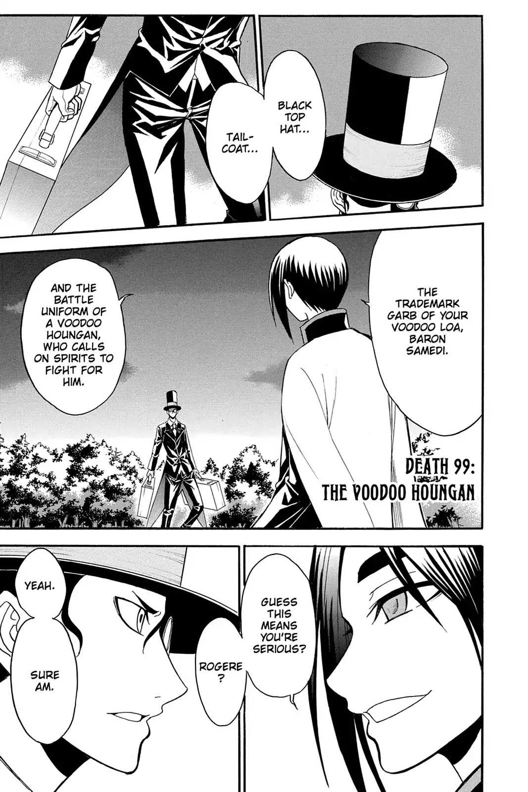 Shikabane Hime Chapter 99 page 1 - Chapter 99: Vol.21 Death 99: The Voodoo Houngan