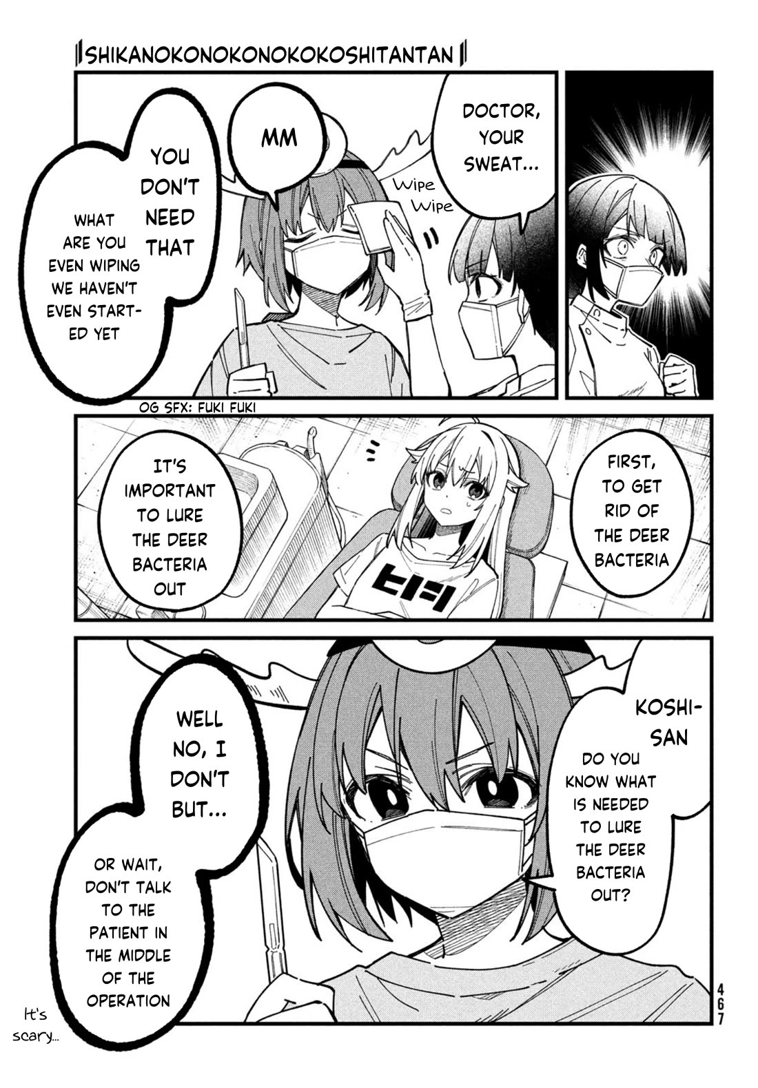 Shikanoko Nokonoko Koshitantan Chapter 34 page 15 - Chapter 34: Dental Clinic!