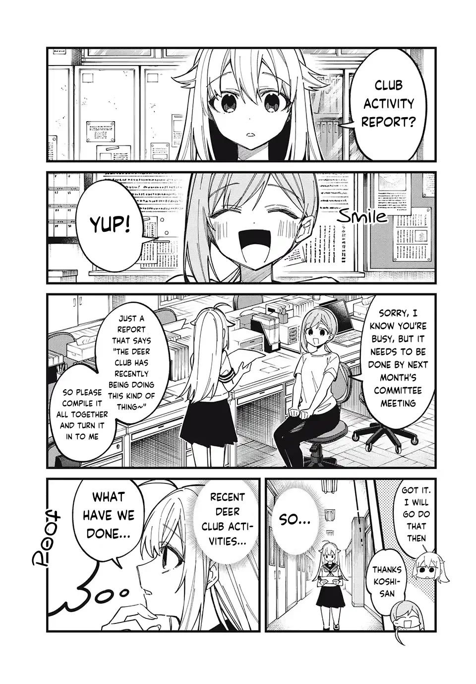 Shikanoko Nokonoko Koshitantan Chapter 40 page 1 - Chapter 40: Let's Think About The Deer Club 2