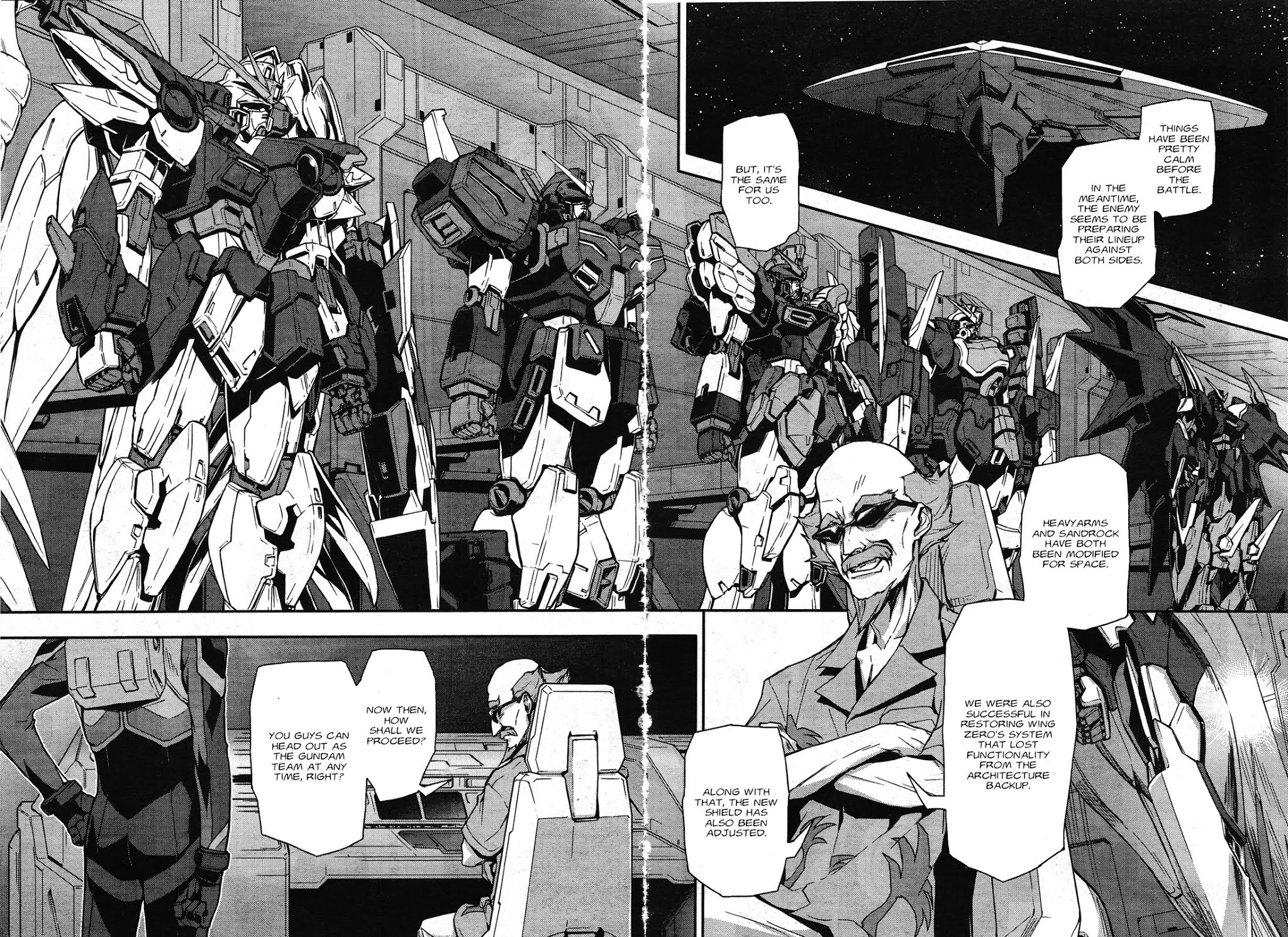 Shin Kidou Senki Gundam W: Endless Waltz - Haishatachi no Eikou Chapter 75 page 4 - Chapter 75: Eve Wars I: Go Forth, Gundam Team!!