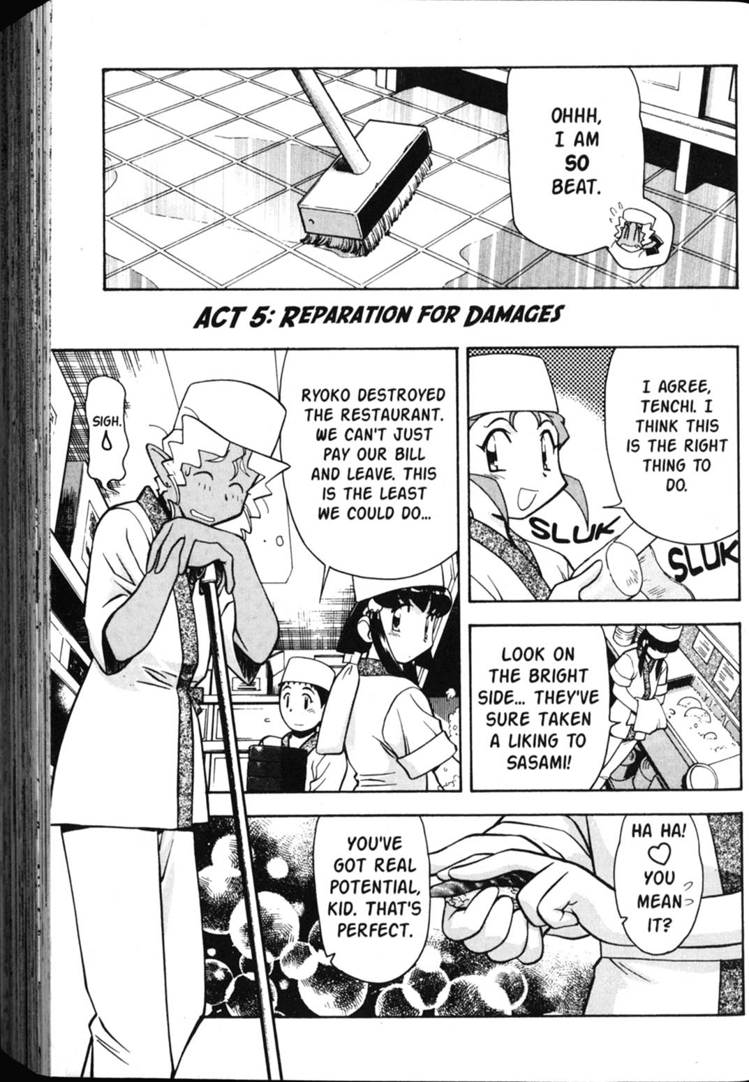 Shin Tenchi Muyo Chapter 5.6 page 25 - Vol.5 Chapter 6: Sushi Revolution