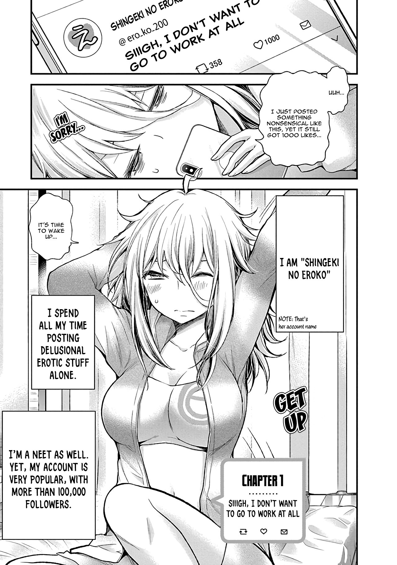 Shingeki no Eroko-san Chapter 1 page 6 - Chapter 1: Siiigh, I don't want to go to work at all