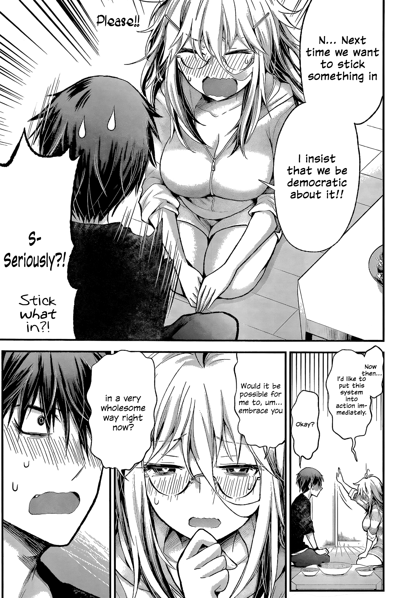 Shingeki no Eroko-san Chapter 13 page 17 - Chapter 13: Perversion 13 – When you’re living with a minor and you want to put it in, make sure you announce what you’re doing first