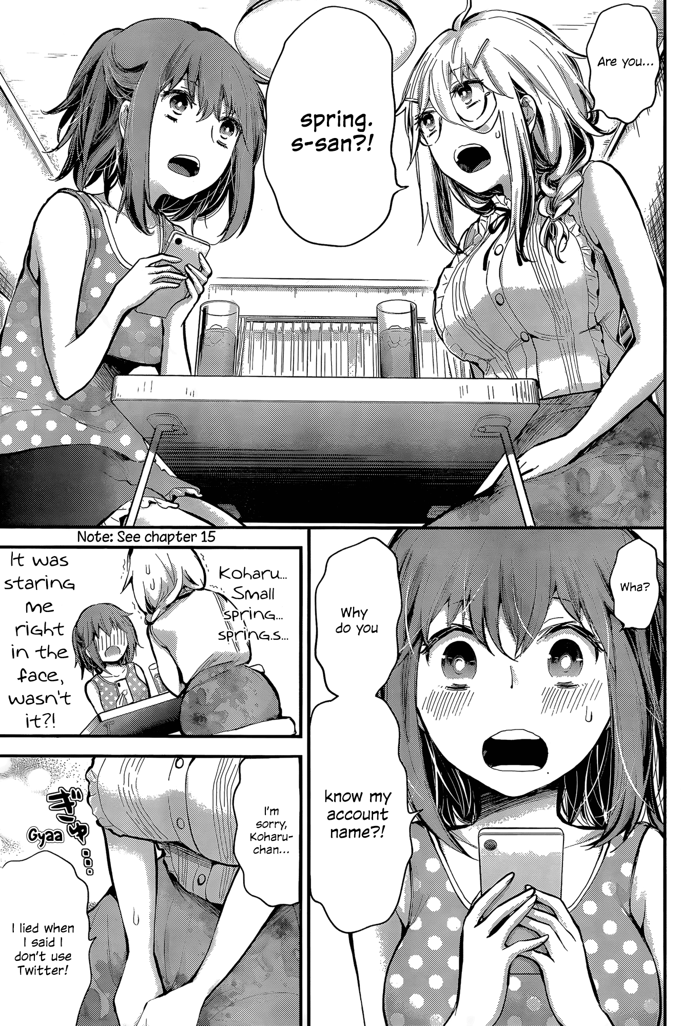 Shingeki no Eroko-san Chapter 18 page 17 - Chapter 18: Perversion 18: While the Hoshi’s away, the mice- I mean girls will play! I’m so nervous!