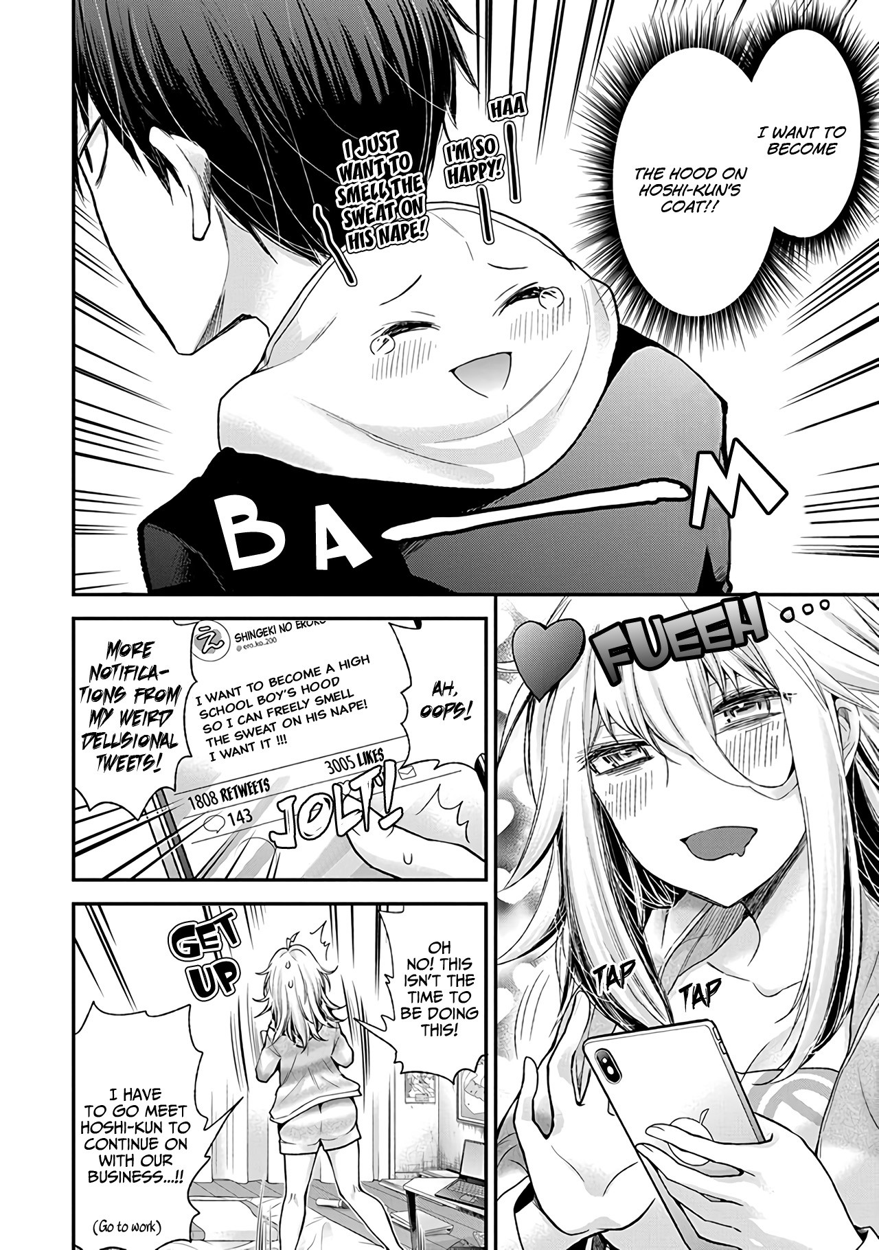 Shingeki no Eroko-san Chapter 2 page 5 - Chapter 2: I'll sniff with all my might because his nape smells so good