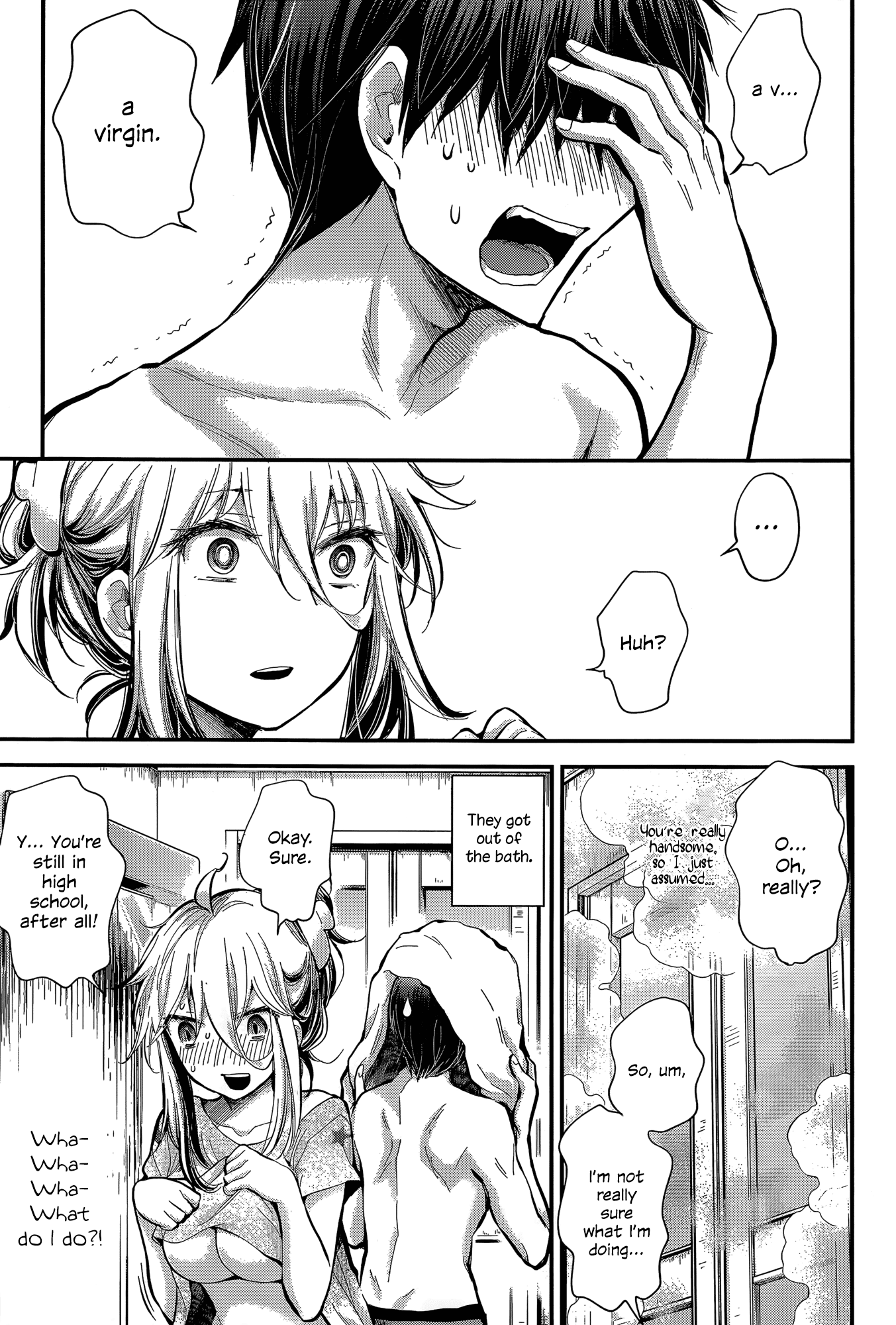 Shingeki no Eroko-san Chapter 20 page 13 - Chapter 20: Perversion 20: Bathing with a high school boy crosses the line from sexual to sacred, but also it’s still sexual