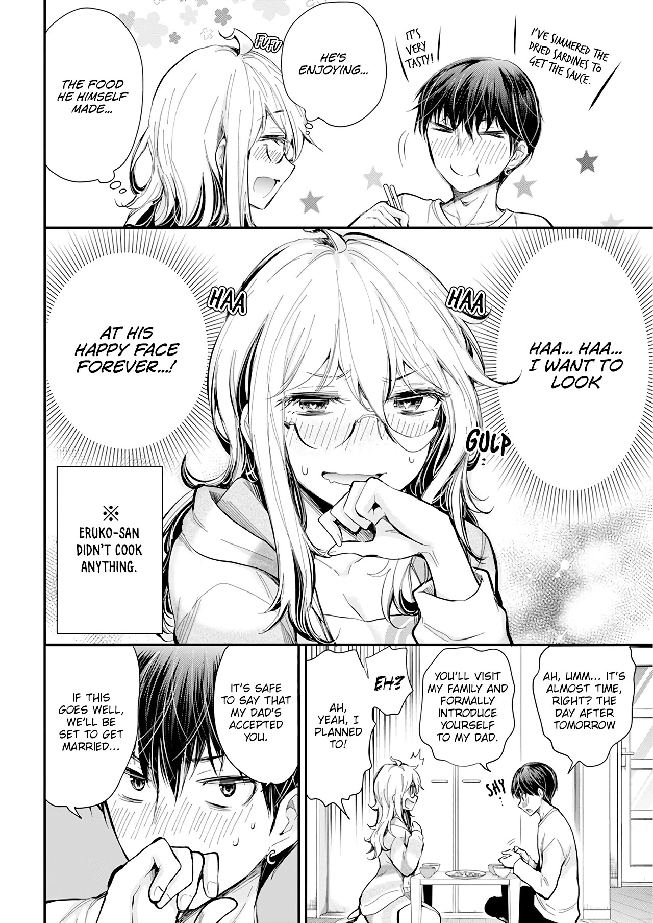Shingeki no Eroko-san Chapter 30 page 4 - Chapter 30: It feels uneasy receiving permission to marry a high school boy, but I'll have him for dinner first