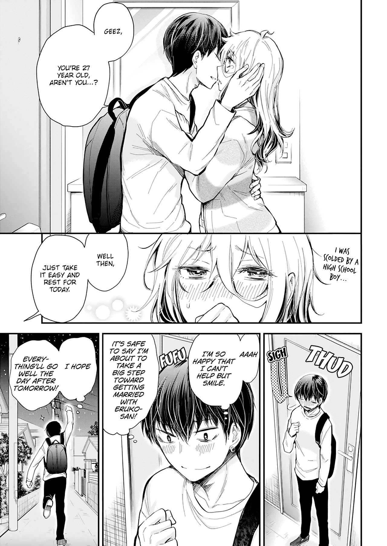 Shingeki no Eroko-san Chapter 30 page 9 - Chapter 30: It feels uneasy receiving permission to marry a high school boy, but I'll have him for dinner first