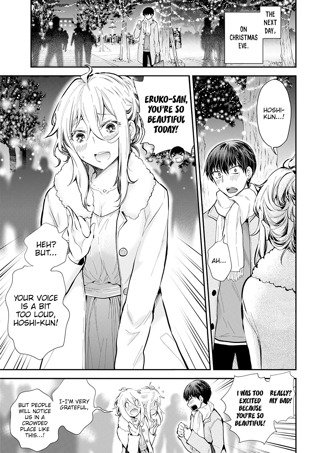 Shingeki no Eroko-san Chapter 35 page 4 - Chapter 35: During Christmas Eve, high school boys are overflowing with boyfriend material! Is this heaven?