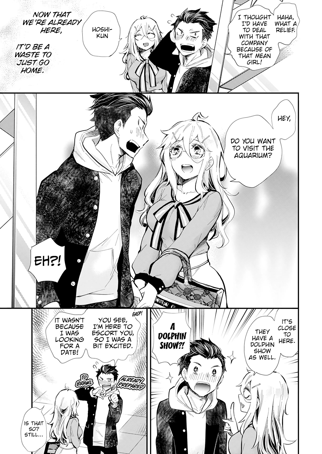 Shingeki no Eroko-san Chapter 38 page 14 - Chapter 38: Fight among girl is so tiring~ but my boyfriend is even cuter than a dolphin~!