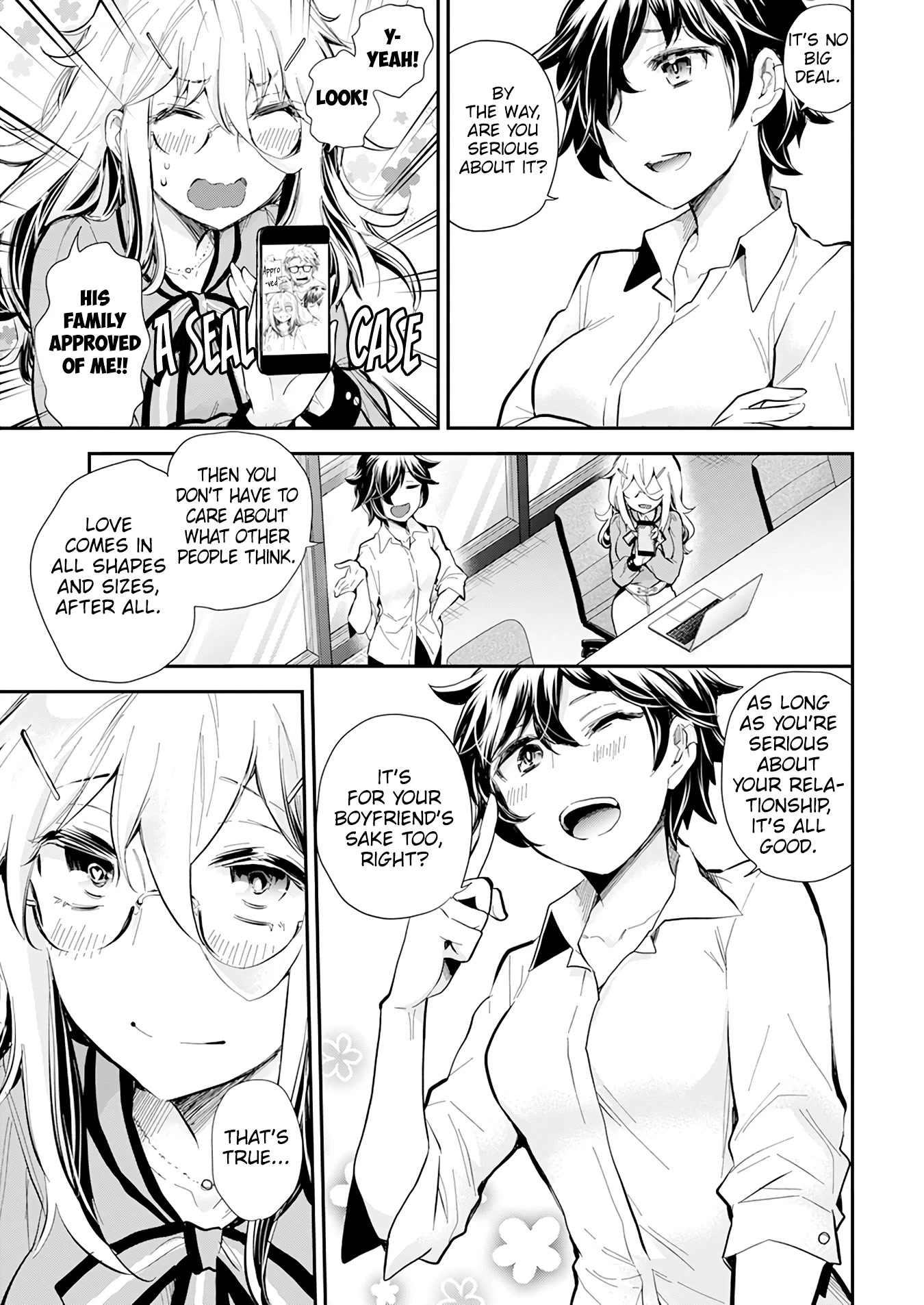 Shingeki no Eroko-san Chapter 38 page 8 - Chapter 38: Fight among girl is so tiring~ but my boyfriend is even cuter than a dolphin~!