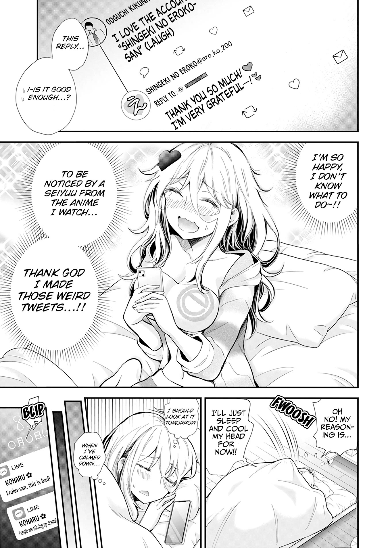 Shingeki no Eroko-san Chapter 39 page 4 - Chapter 39: I stirred up social media drama?! I'm in a tough spot so please tie me down! (Physically!)