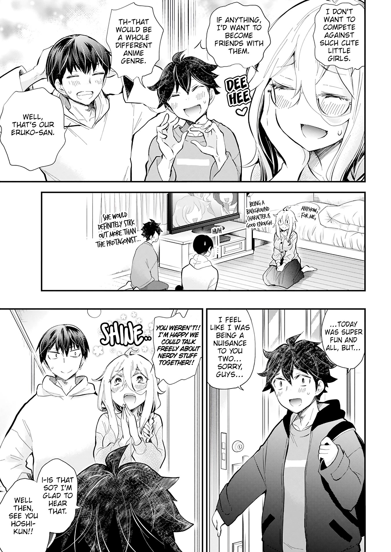 Shingeki no Eroko-san Chapter 40 page 8 - Chapter 40: (Amazing twist) High school boys excited about harem love comedy shows are like a blessing sent down from heaven! (I’m just a background character)