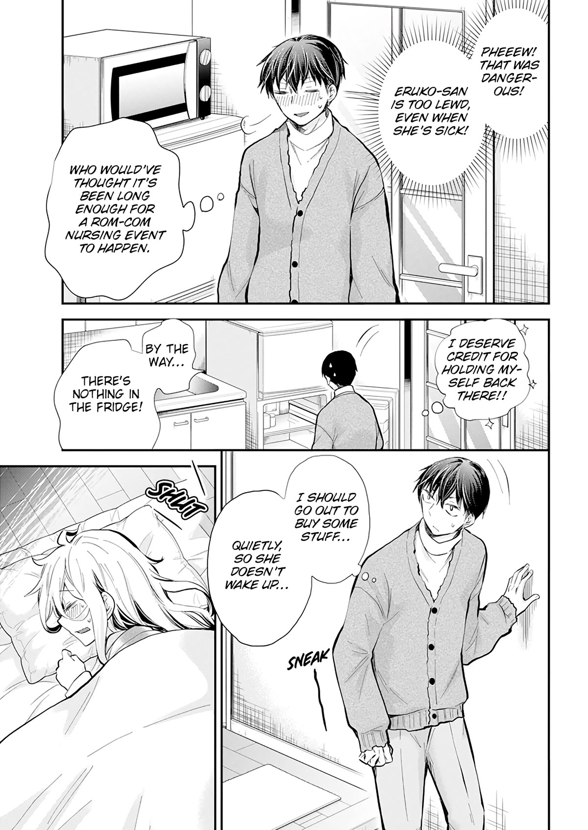Shingeki no Eroko-san Chapter 43 page 13 - Chapter 43: The cliché love comedy event about nursing me back to health became utterly obscene, so I’ll prostrate myself in apology