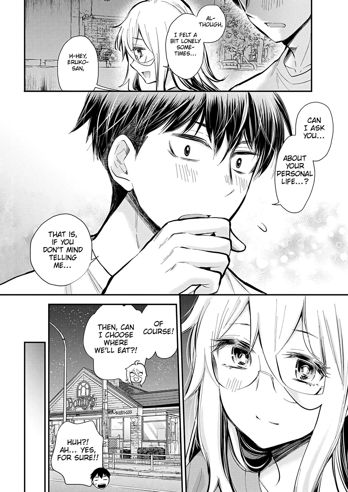 Shingeki no Eroko-san Chapter 44 page 12 - Chapter 44: There were times I felt lonely, but I’m doing well. I’ll make my boyfriend happy. One more beer, please.