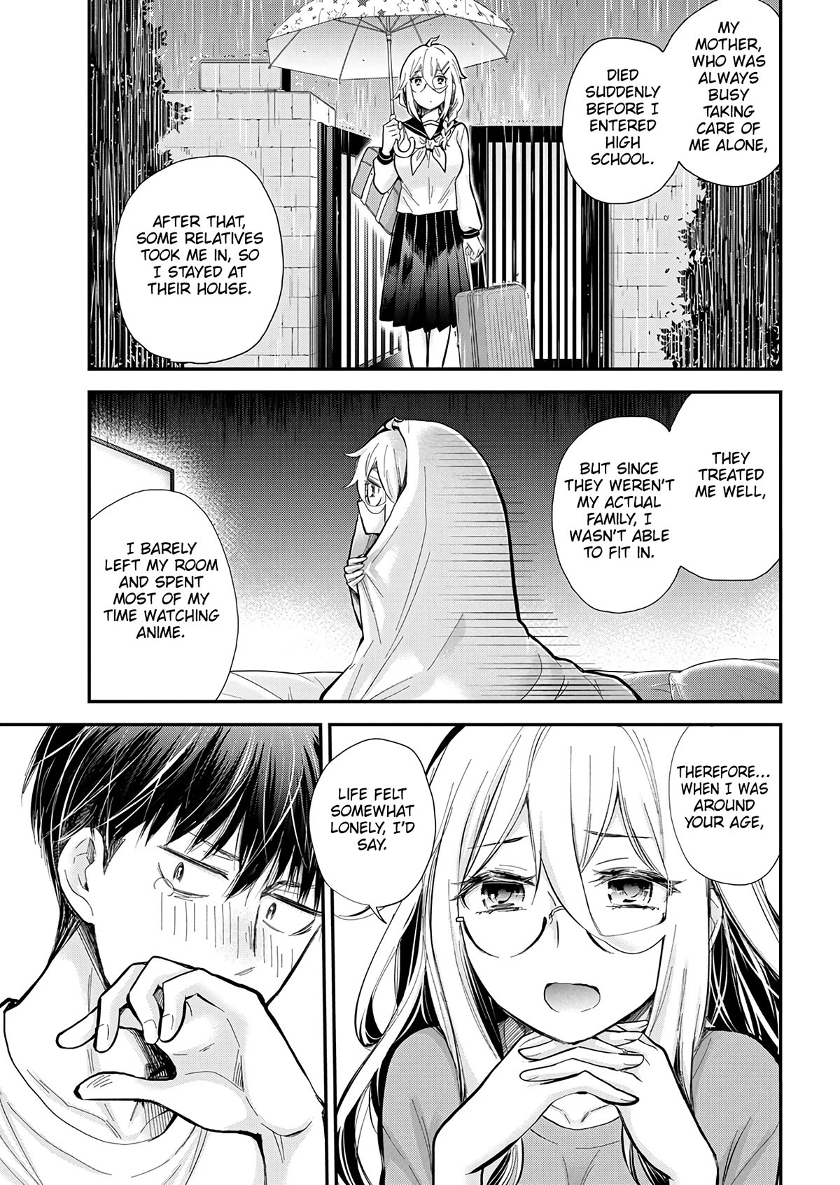 Shingeki no Eroko-san Chapter 44 page 15 - Chapter 44: There were times I felt lonely, but I’m doing well. I’ll make my boyfriend happy. One more beer, please.