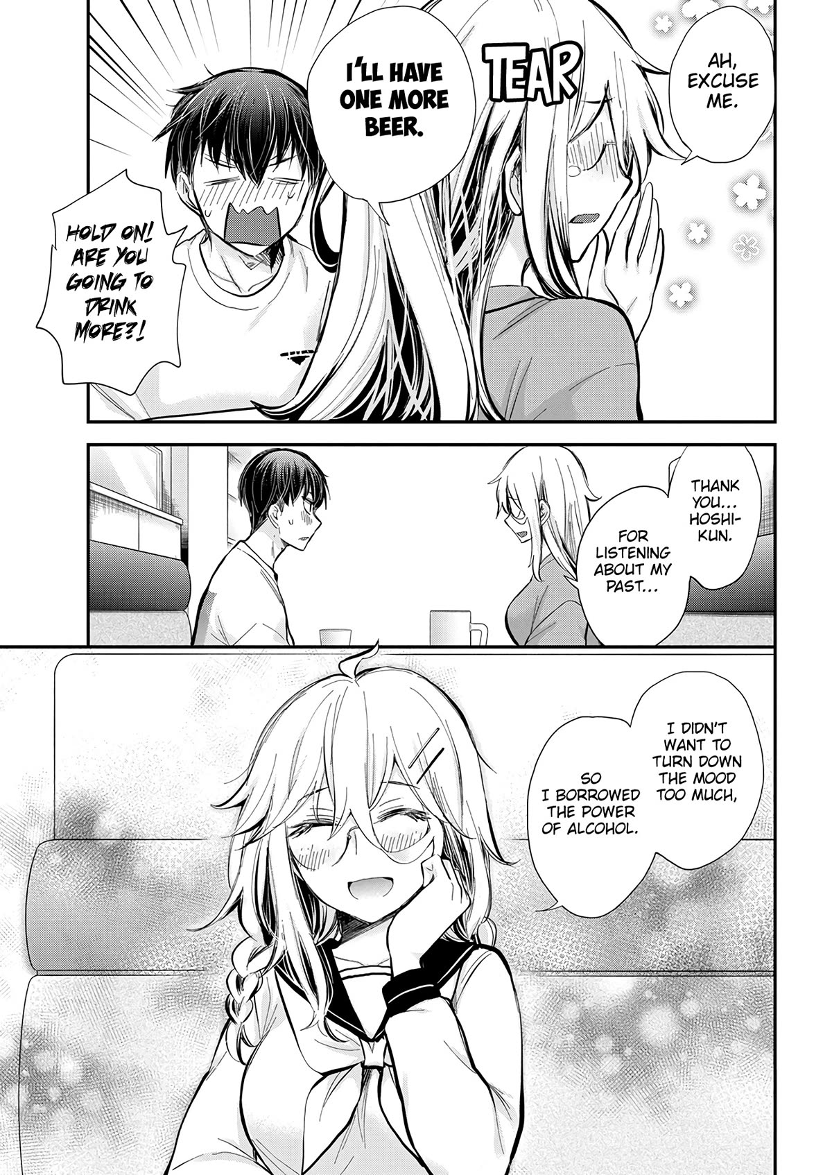 Shingeki no Eroko-san Chapter 44 page 19 - Chapter 44: There were times I felt lonely, but I’m doing well. I’ll make my boyfriend happy. One more beer, please.