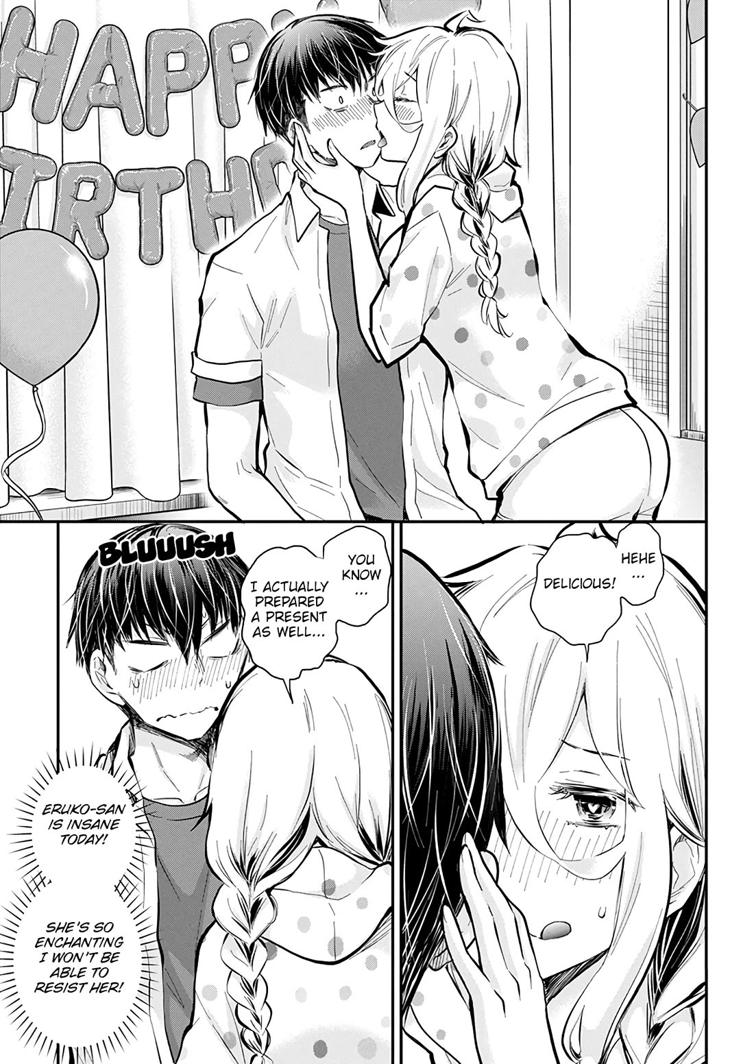 Shingeki no Eroko-san Chapter 51 page 13 - Chapter 51: Boyfriend's birthday!! (yippee♥) His present is... me?! (JK♥)