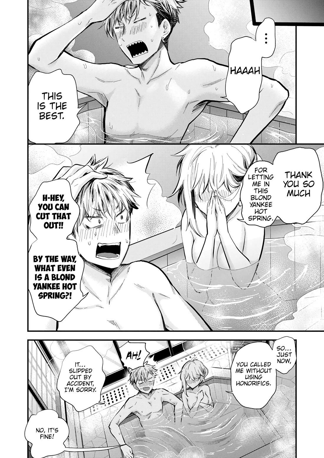 Shingeki no Eroko-san Chapter 52 page 18 - Chapter 52: I mean, how do you want me to not assault him when he’s such a natural hot spring blond yankee?