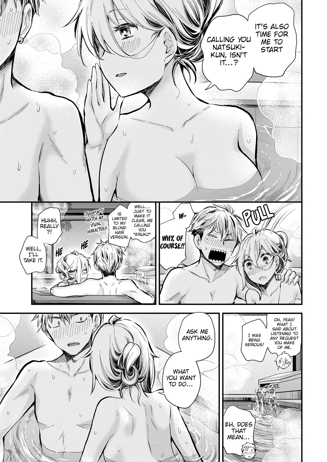 Shingeki no Eroko-san Chapter 52 page 19 - Chapter 52: I mean, how do you want me to not assault him when he’s such a natural hot spring blond yankee?