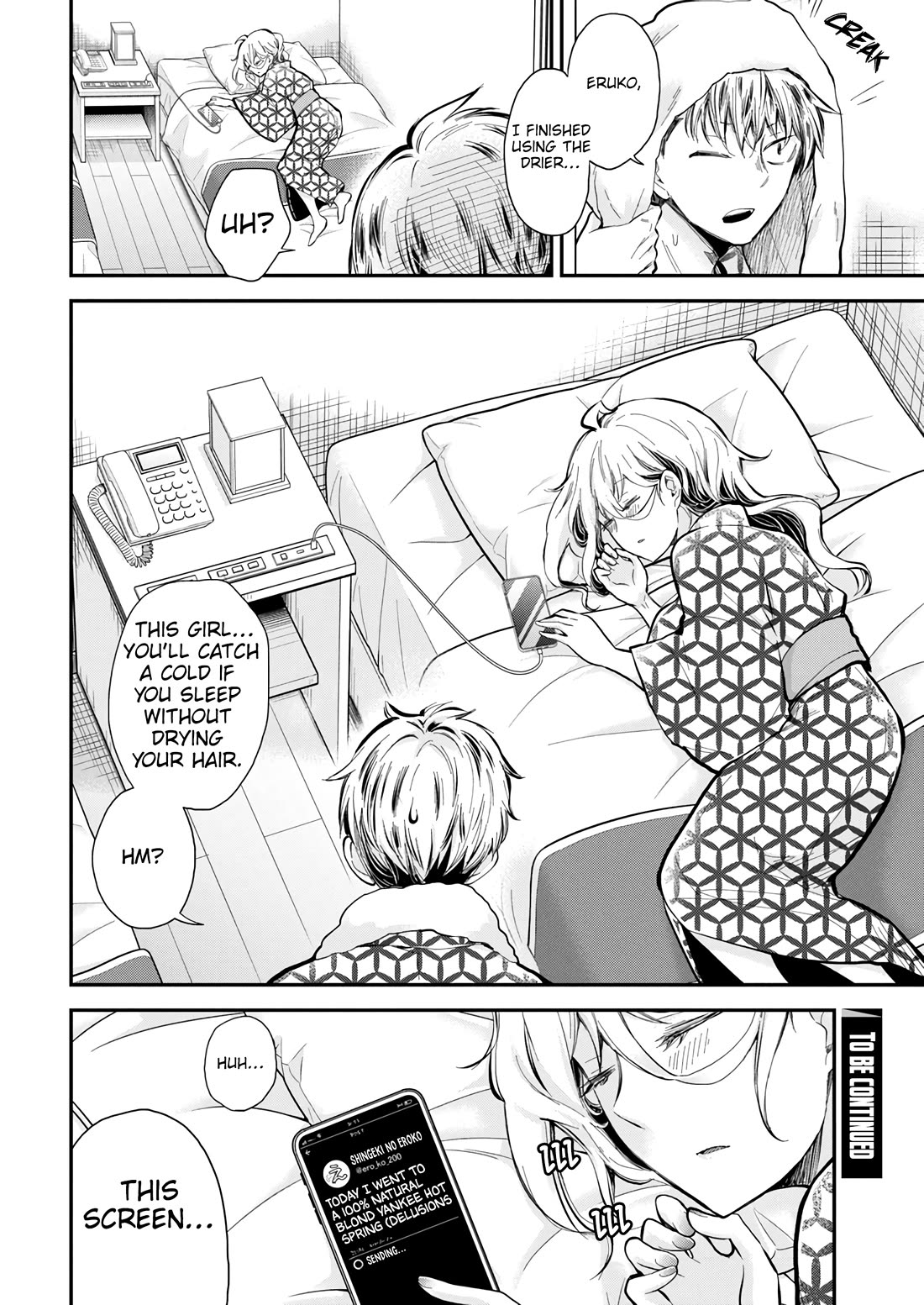Shingeki no Eroko-san Chapter 52 page 22 - Chapter 52: I mean, how do you want me to not assault him when he’s such a natural hot spring blond yankee?