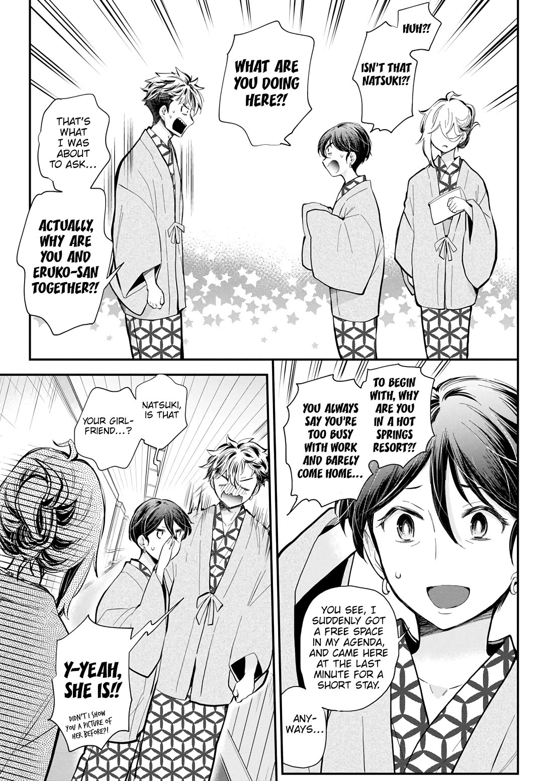 Shingeki no Eroko-san Chapter 53 page 12 - Chapter 53: Love gossip while lost over my blond yankee hot spring fantasy! I also fainted to boot, sorry, mother