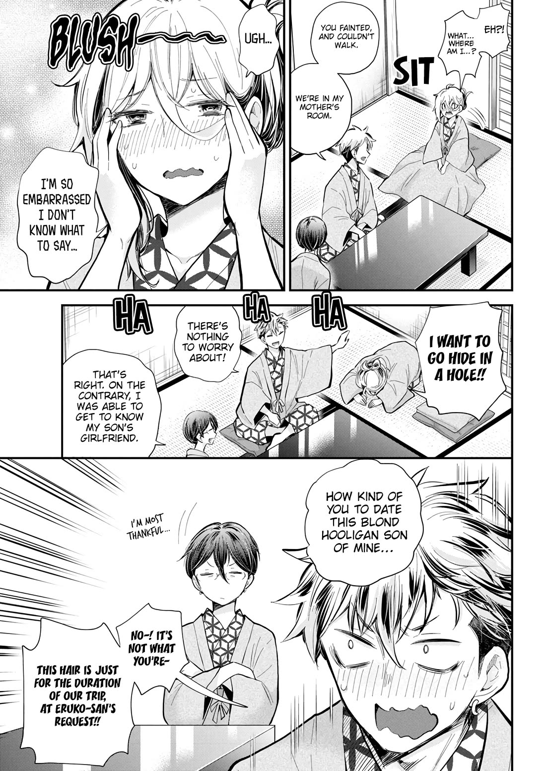 Shingeki no Eroko-san Chapter 53 page 16 - Chapter 53: Love gossip while lost over my blond yankee hot spring fantasy! I also fainted to boot, sorry, mother
