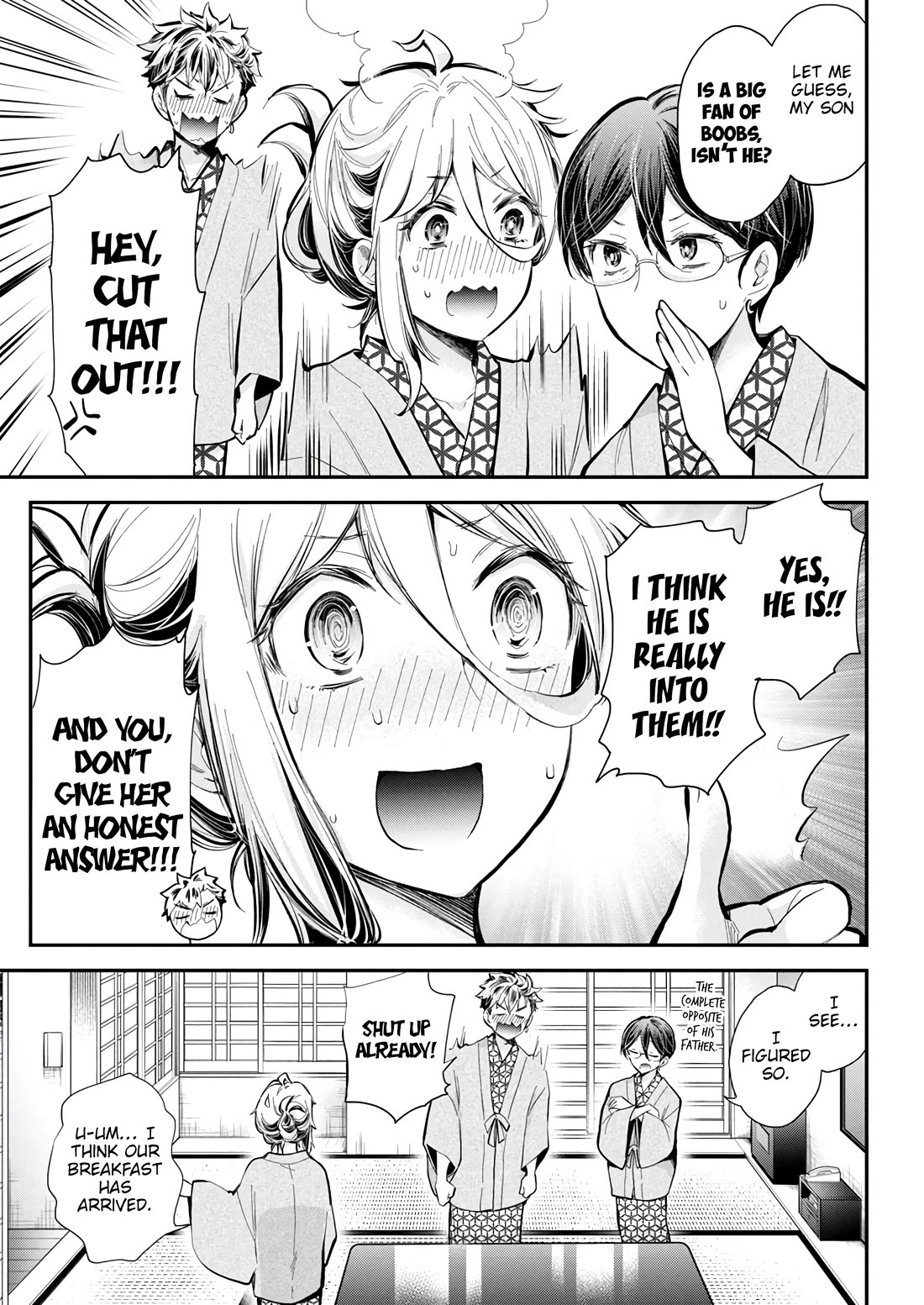 Shingeki no Eroko-san Chapter 53 page 18 - Chapter 53: Love gossip while lost over my blond yankee hot spring fantasy! I also fainted to boot, sorry, mother