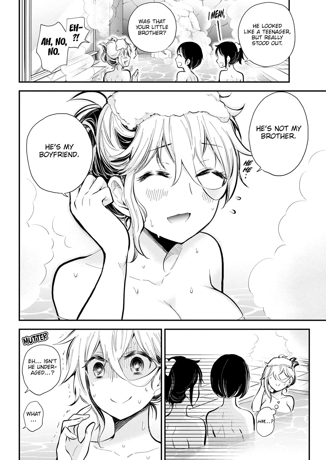 Shingeki no Eroko-san Chapter 53 page 7 - Chapter 53: Love gossip while lost over my blond yankee hot spring fantasy! I also fainted to boot, sorry, mother