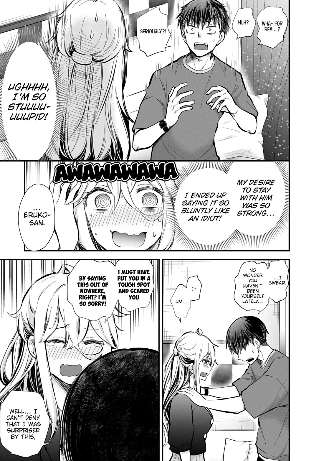 Shingeki no Eroko-san Chapter 62 page 8 - Chapter 62: No secrets between two lovers ♡ Or so I thought, but I might be carrying an extra-large one.