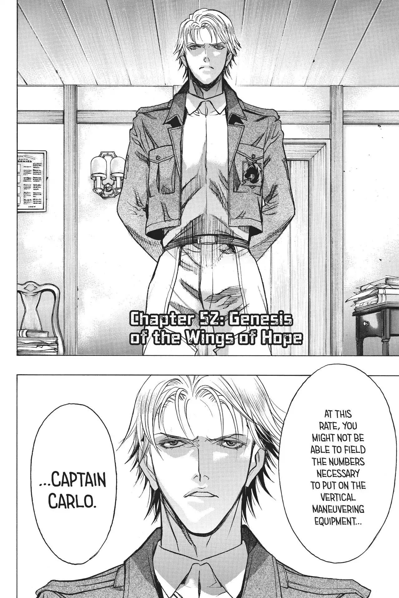 Shingeki no Kyojin - Before the Fall Chapter 52 page 2 - Chapter 52: Genesis of thw Wings of Hope