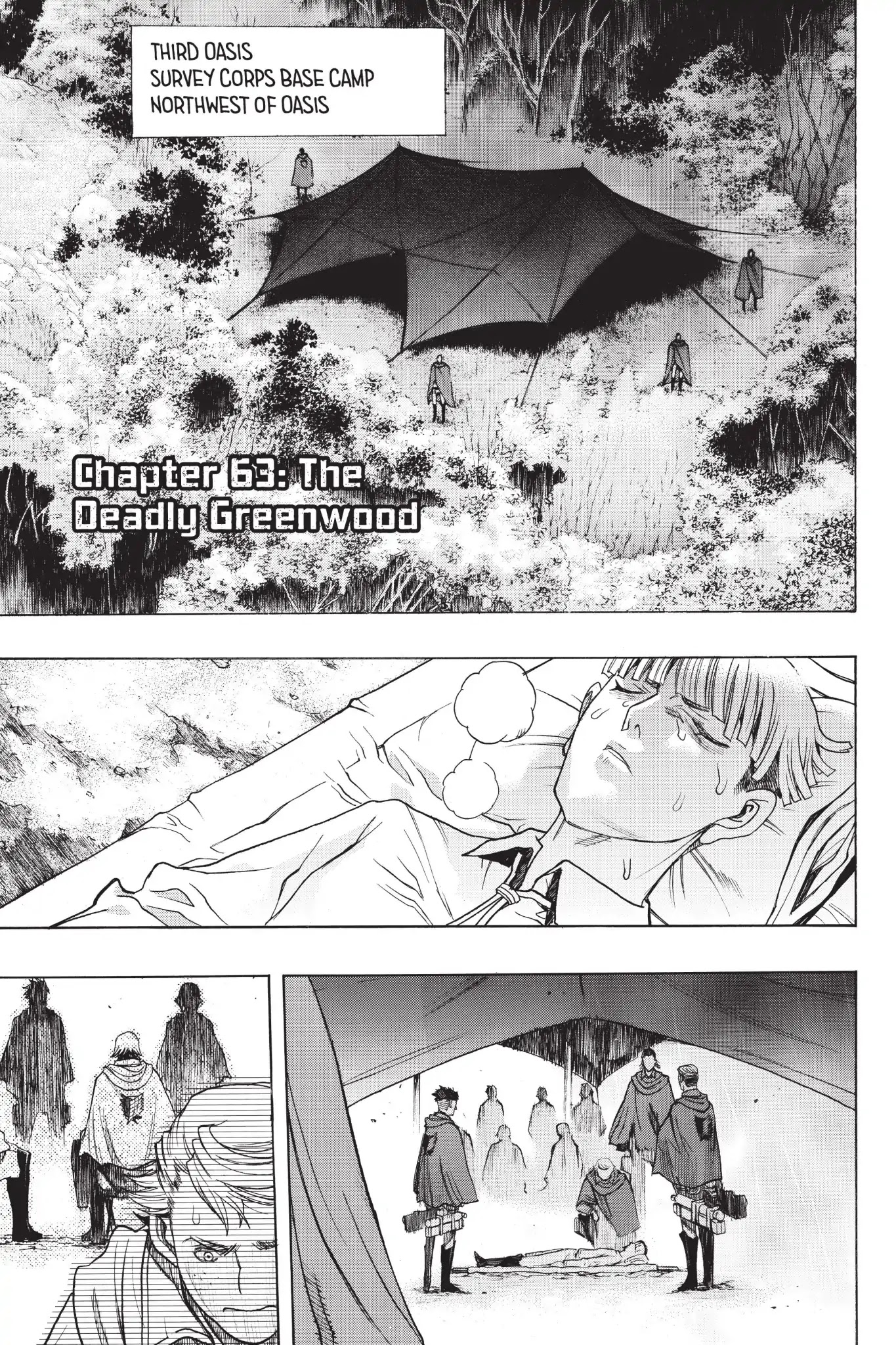 Shingeki no Kyojin - Before the Fall Chapter 63 page 1 - Chapter 63: The Deadly Greenwood