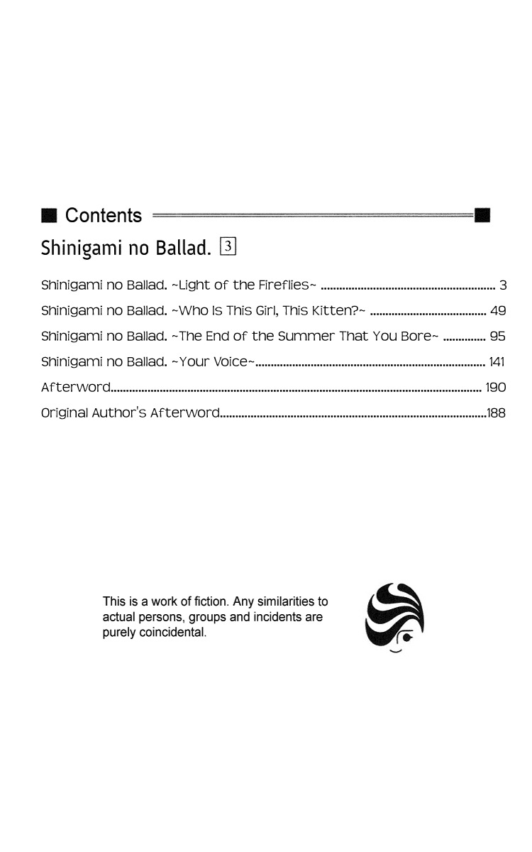 Shinigami no Ballad Chapter 8 page 4 - Chapter 8: Light of the Fireflies