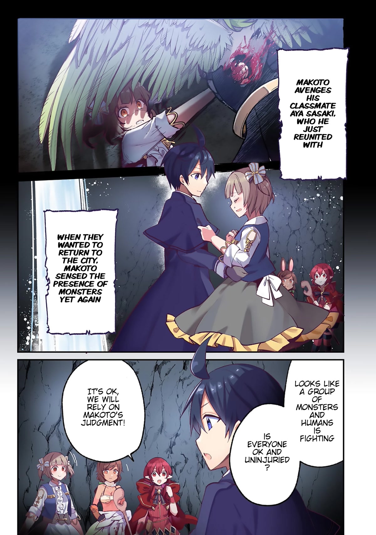 Shinja Zero no Megami-sama to Hajimeru Isekai Kouryaku Chapter 22 page 1 - Chapter 22: Makoto Takatsuki fights alongside the Hero Of Light 1