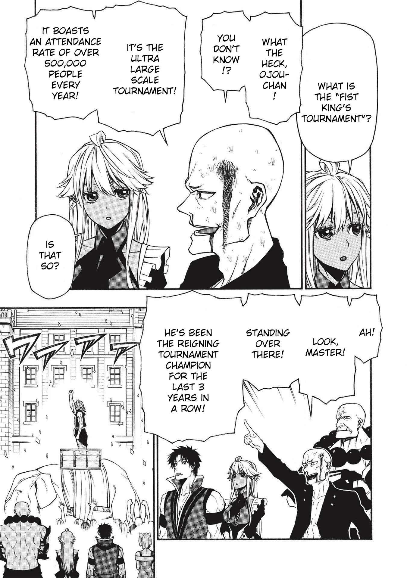 Shinmai Ossan Bouken-sha, Saikyou paati ni shinu hodo kitae rarete Muteki ni naru Chapter 15.1 page 9 - Chapter 15.1: The Country in Which the Strong Congregate (pt. 1)