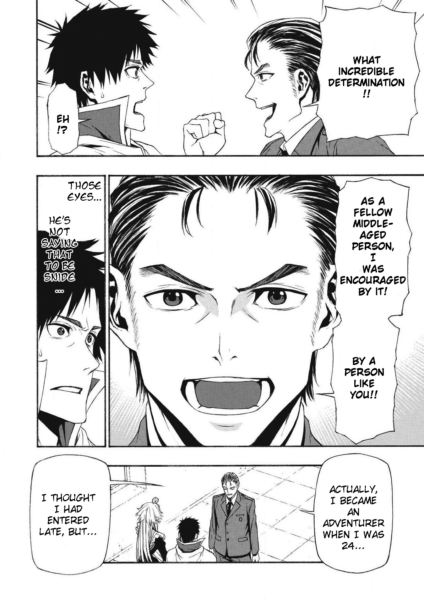 Shinmai Ossan Bouken-sha, Saikyou paati ni shinu hodo kitae rarete Muteki ni naru Chapter 4 page 21 - Chapter 4: The Guild Badge Doesn't Stand Out