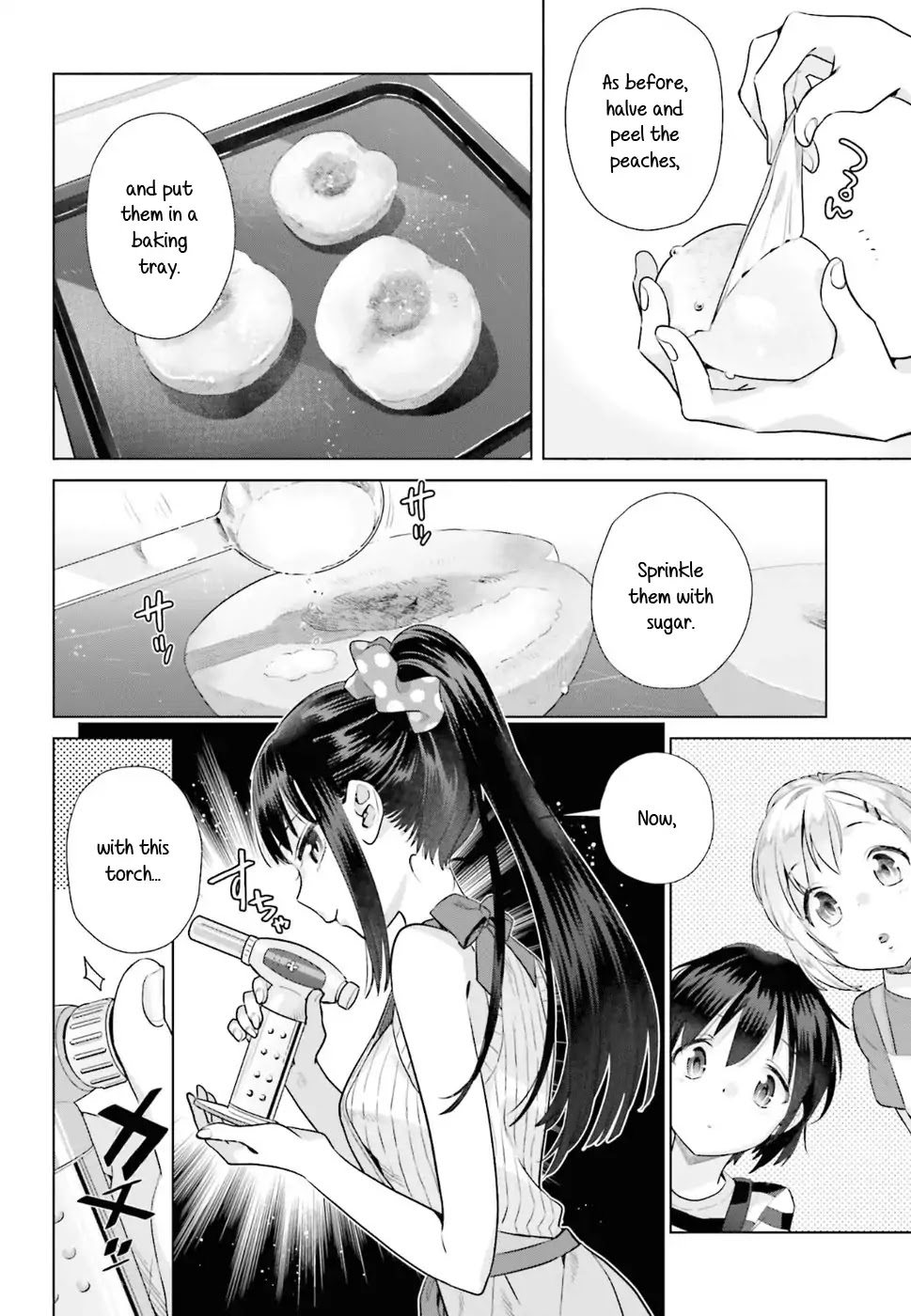 Shinmai Shimai no Futari Gohan Chapter 32 page 12 - Chapter 32: Glazed Peaches with Ice Cream