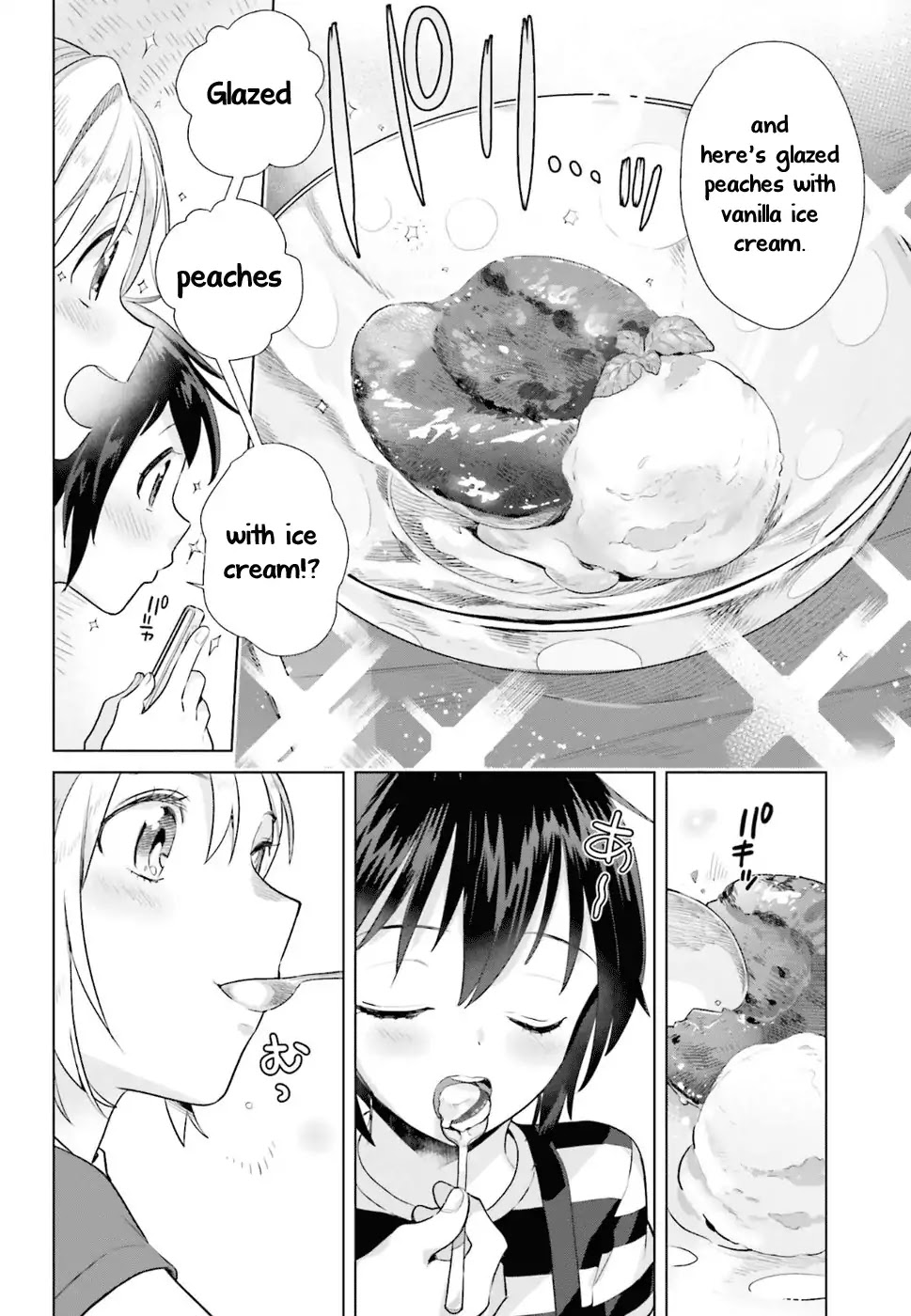 Shinmai Shimai no Futari Gohan Chapter 32 page 14 - Chapter 32: Glazed Peaches with Ice Cream